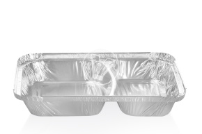 Aluminum container C2, with 2 sections, 225*170*42 mm, Lamina