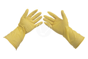 Перчатки резиновые, 50 г, размер L, желтые