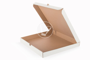 Pizza box, 300*300*40 mm, corrugated, white
