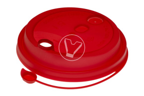 Lid with plug, red matte, d 90 mm