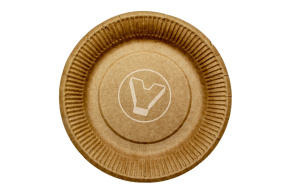 Flat paper plate, Kraft, diameter 230 mm, Kraft