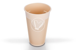 Cup 400 ml, for hot drinks, beige, PP