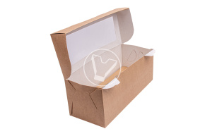 Packaging for muffins ECOMUF 3, 3 compartments, 250*100*100 mm