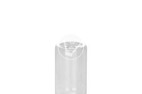 Round bottle with a wide neck, with white lid, 300ml, transparent