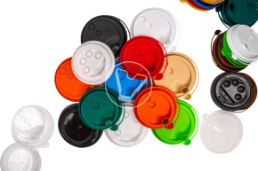 Lid with plug, red matte, d 90 mm