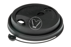 Крышка с клапаном и заглушкой, черная матовая, d 90 мм