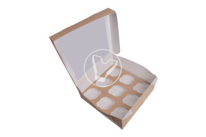 Packaging for muffins ECOMUF 9, 9 compartments, 250*250*100 mm