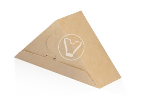 Упаковка под сендвичи Sandwich 60, 130*130*60 мм, крафт, треугольная, DoECO