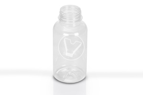 Round bottle with wide neck without lid, 300ml, transparent