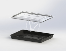 Крышка к дну для суши КД-004, прозрачная, 306*216*23 мм