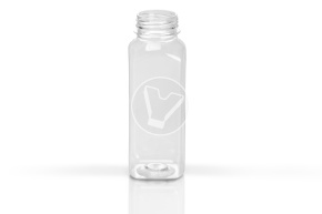Square bottle with wide neck without lid, 300ml, transparent