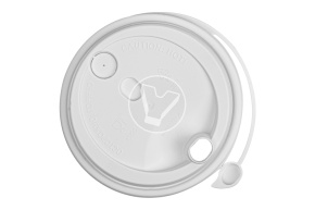 Lid with plug, white matte, d 90 mm