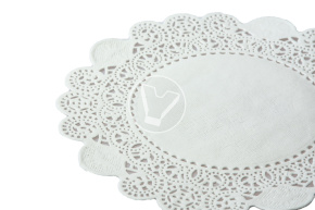 Paper lace doilies, round, d 140 mm, white, 250 pcs/pack, Deco