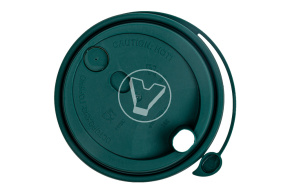 Крышка с клапаном и заглушкой, темно-зеленая матовая, d 90 мм