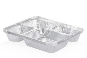 Aluminum container C4, with 4 sections, 235*200*42 mm, 1000 ml, Lamina