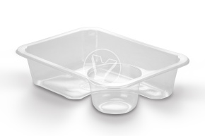 Sealing container with gravy boat, transparent, 187*137*45 mm, 635 ml
