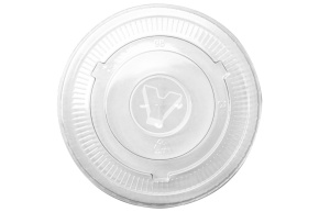 Plastic cup flat lid with cross-shaped hole, diameter 98 mm, Cyclyc