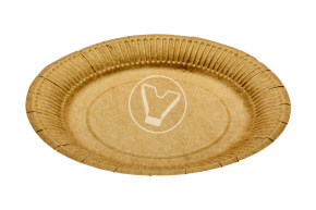 Flat paper plate, Kraft, diameter 230 mm, Kraft