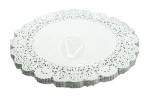 Салфетка с ажурным краем, круглая, d 360 мм, белая, 250 шт/уп, Deco