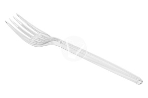 Plastic fork, transparent Cyclic
