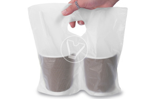 Cup holder package with handle, 2 compartments