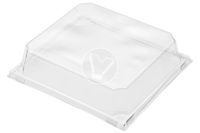 Paper container for sandwich, 120*110*65 mm, with lid, kraft