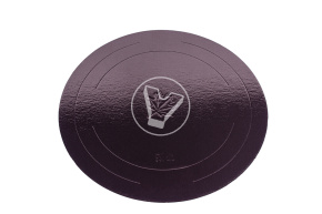 Cake board without holder, round, d 260 mm, height 2.5 mm, brown, 10 pcs/pack, “Confectioner”