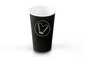 Cтакан бумажный 400 мл, черный, однослойный, d 90 мм