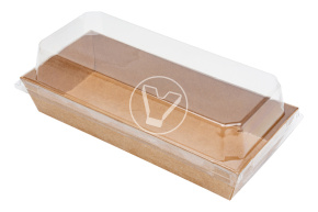 Paper container for sandwich, with lid, 175*70*60 mm, Verde Vita