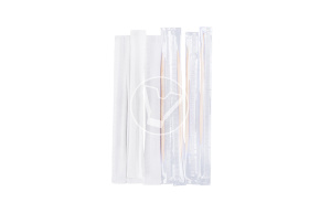 Bamboo tootpick, mint flavored, in individual paper packaging, 1.8mm