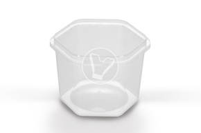 Honey jar, 400ml, hexagonal with lid 