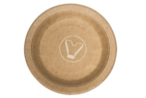 Flat paper plate d-230, kraft