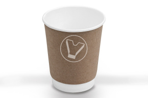 Стакан 250 мл, крафт, двухслойный, d 80 мм