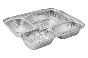 Aluminum container C4, with 4 sections, 235*200*42 mm, 1000 ml, Lamina