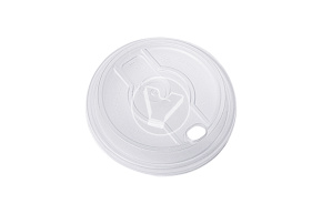 Plastic cup flat lid type B, transparent, without plug