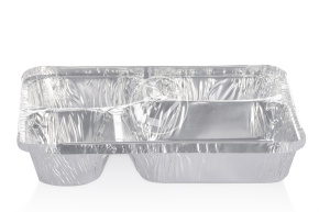 Aluminum container C4, with 4 sections, 235*200*42 mm, 1000 ml, Lamina