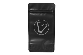 Metallic pouch bag with zip lock, 105*195 mm (35+35), 140 microns, black, matte
