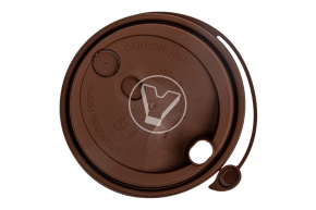 Lid with plug, matte brown, d 90 mm
