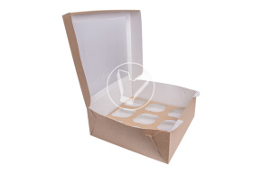 Packaging for muffins ECOMUF 9, 9 compartments, 250*250*100 mm