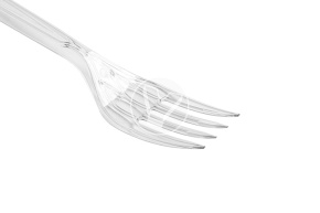 Plastic fork, transparent Cyclic