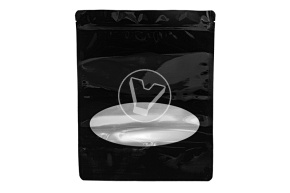 Пакет металлизированный дой-пак с замком зип-лок, 220*300 мм (50+50), 140 мкм, черный, матовый с окном