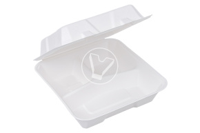 Container (lunch box) with three sections and a lid, 1135 ml, 208*203*50 mm, Verde Vita