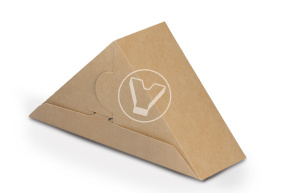 Sandwich packaging Sandwich 60, 130*130*60 mm, craft, triangular, DoECO