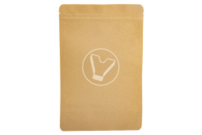 Пакет бумажный дой-пак с замком зип-лок, 160*250 мм (40+40), 140 мкм, крафт