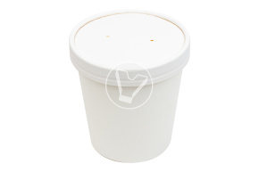 Paper lid for white EcoSoup soup bowl 500 ml, d 97 mm, white, Verde Vita