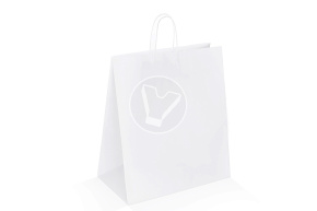 Bag with twisted handles, white, 320*200*370 mm