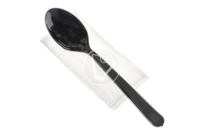 Set "Premium" 2/1, black (tablespoon, white napkin)