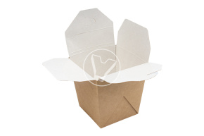 Container for WOK noodles 700 ml, 81/101*81/101*106 mm, craft