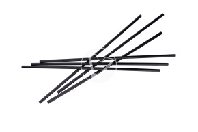 Straws without corrugation, black, diameter 5 mm, length 240 mm, 500 pcs/pack, Yan's
