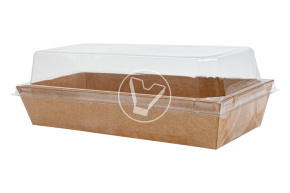 Paper container for sandwich, with lid, 175*70*60 mm, Verde Vita
